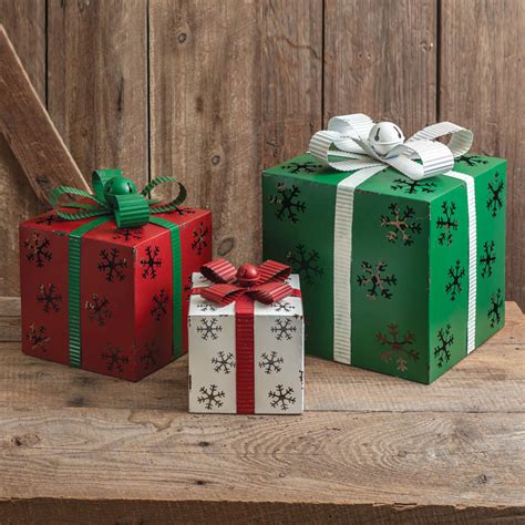 metal christmas box decorations|decorative christmas present boxes.